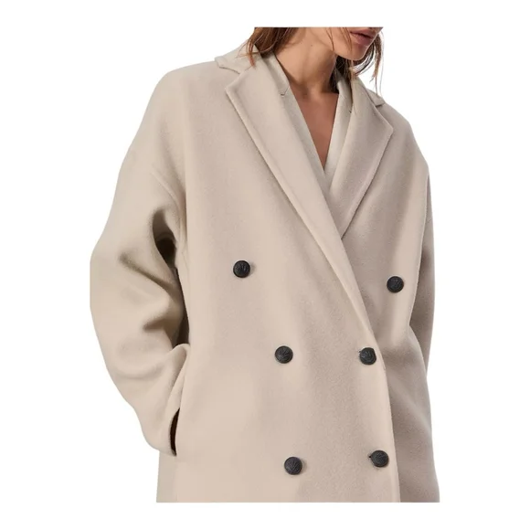 Rag & bone Thea Beige Wool Double-Breasted Coat Size Large - Picture 6 of 13